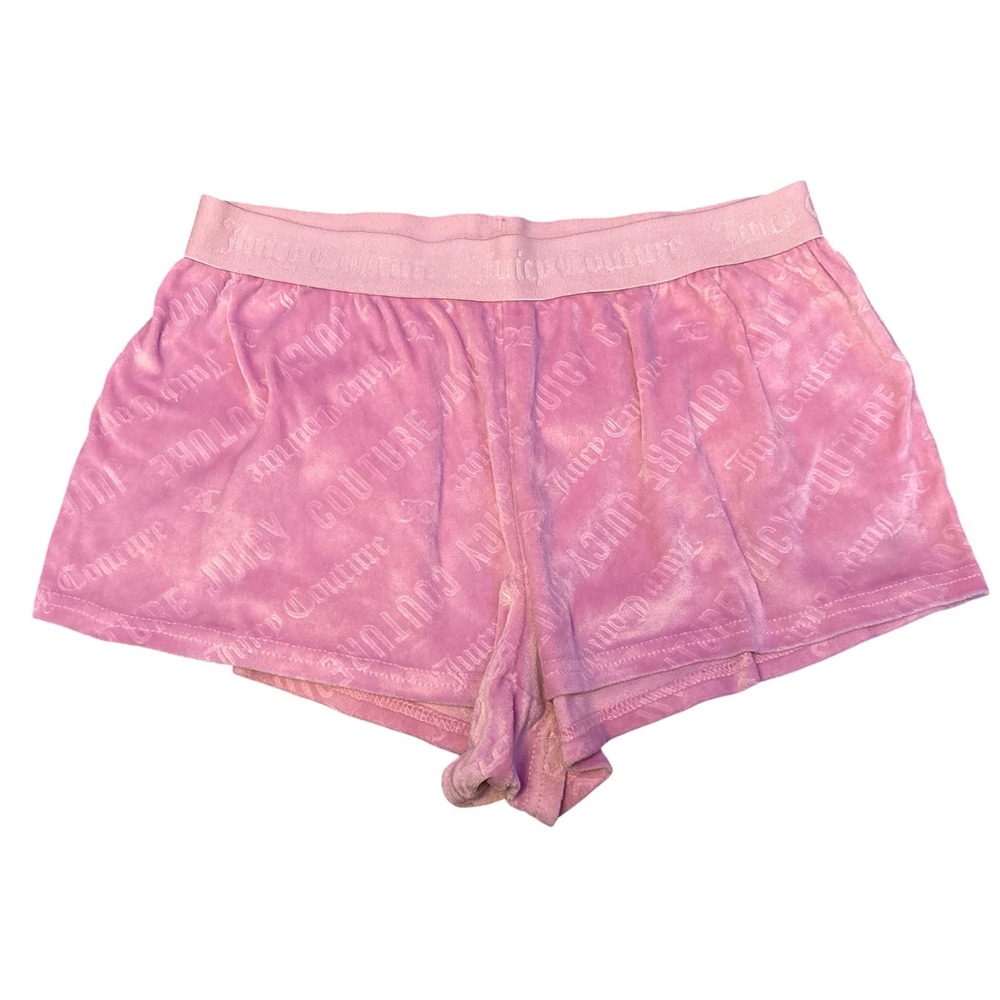 Juicy Couture Womens Pink Velour Logo Sleep Shorts, Size S